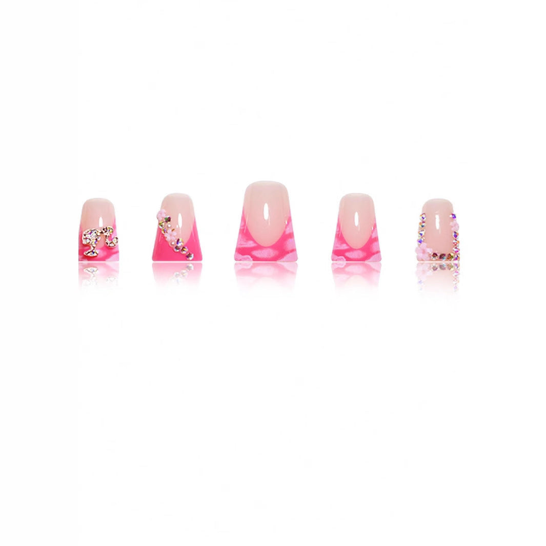 Dekorative Blumen- und Strass-Acrylnagelerweiterungen Brehn