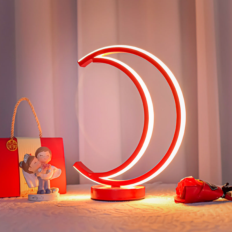 Dekorative LED Tischlampe in Mondform