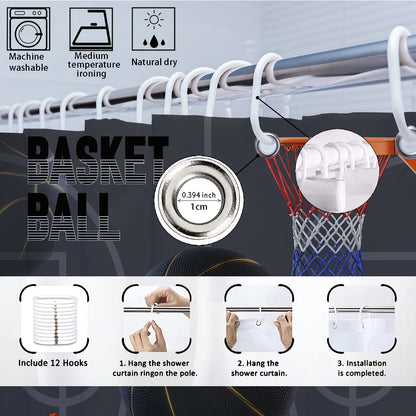 Hochauflösendes Basketball-Themen Badezimmer-Dekor Set Brehn