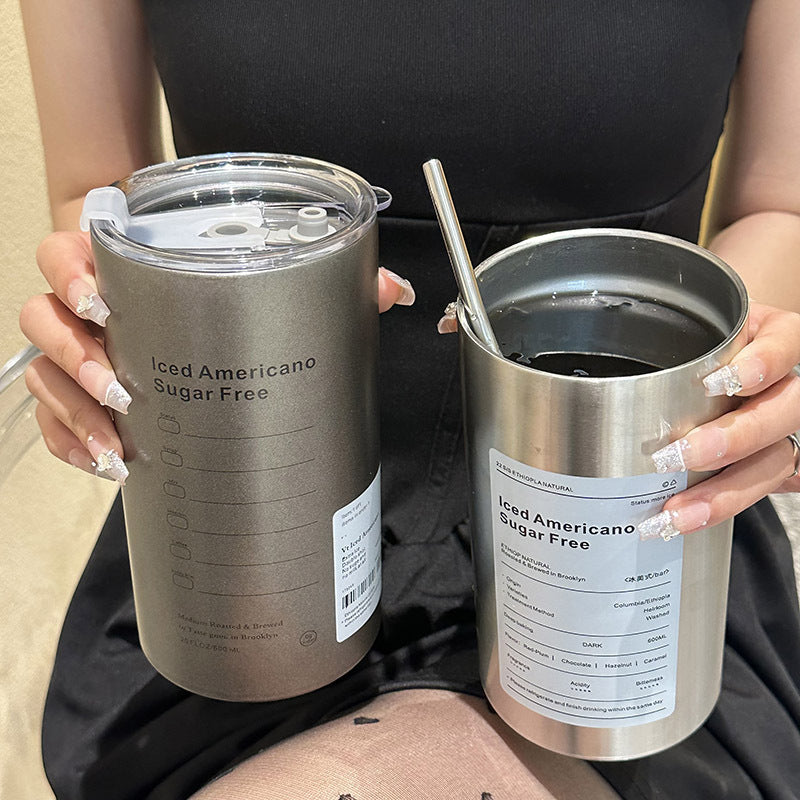 Damen Isolierbecher mit integriertem Strohhalm und praktischem Deckel Brehn