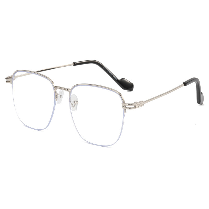 Damen Designer-Brille mit quadratischem Rahmen und glänzender Metallstruktur Brehn