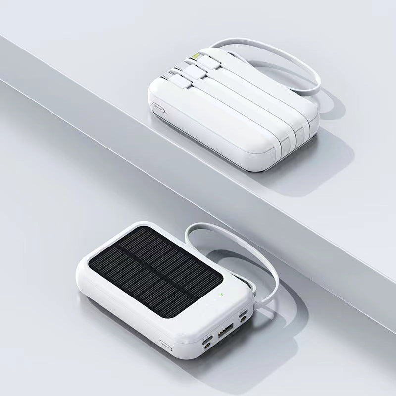 Solarbetriebene Powerbank mit hoher Kapazität und multifunktionalen Anschlüssen Brehn