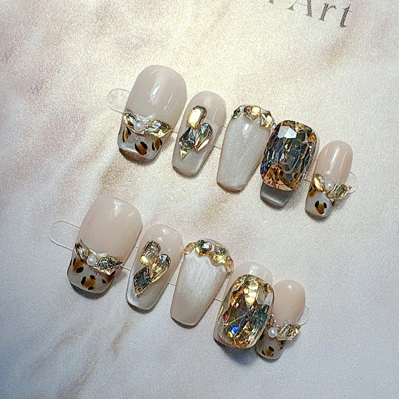 Klassisches French Tip Druck-Nagelset Brehn