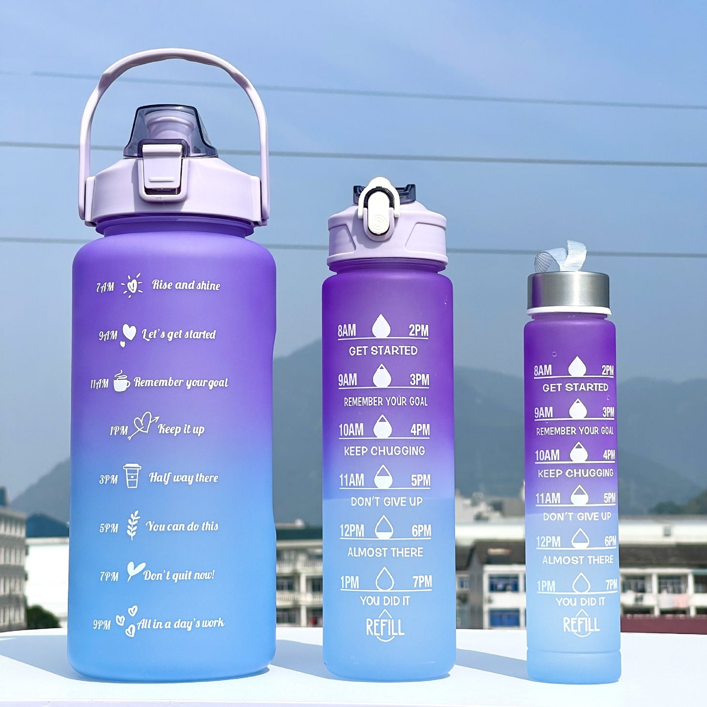 Unisex Motivierende Wasserflasche mit Zeiteinteilung Brehn