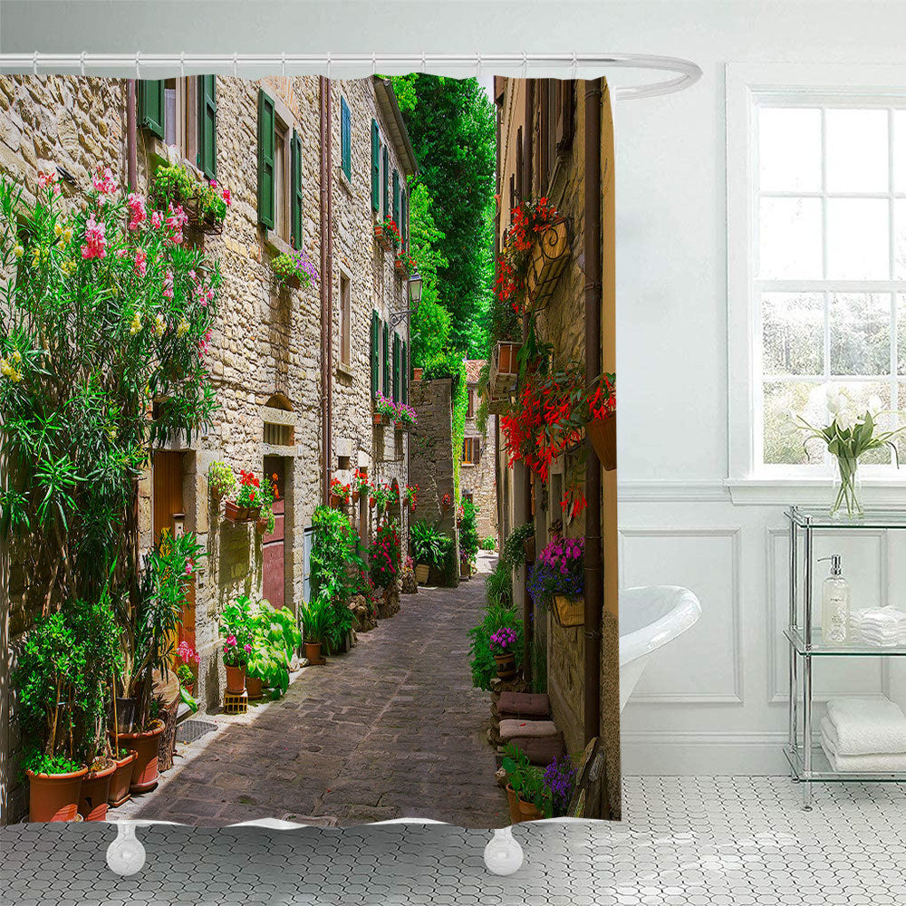 Floral Lane-inspirierte Duschvorhang Brehn