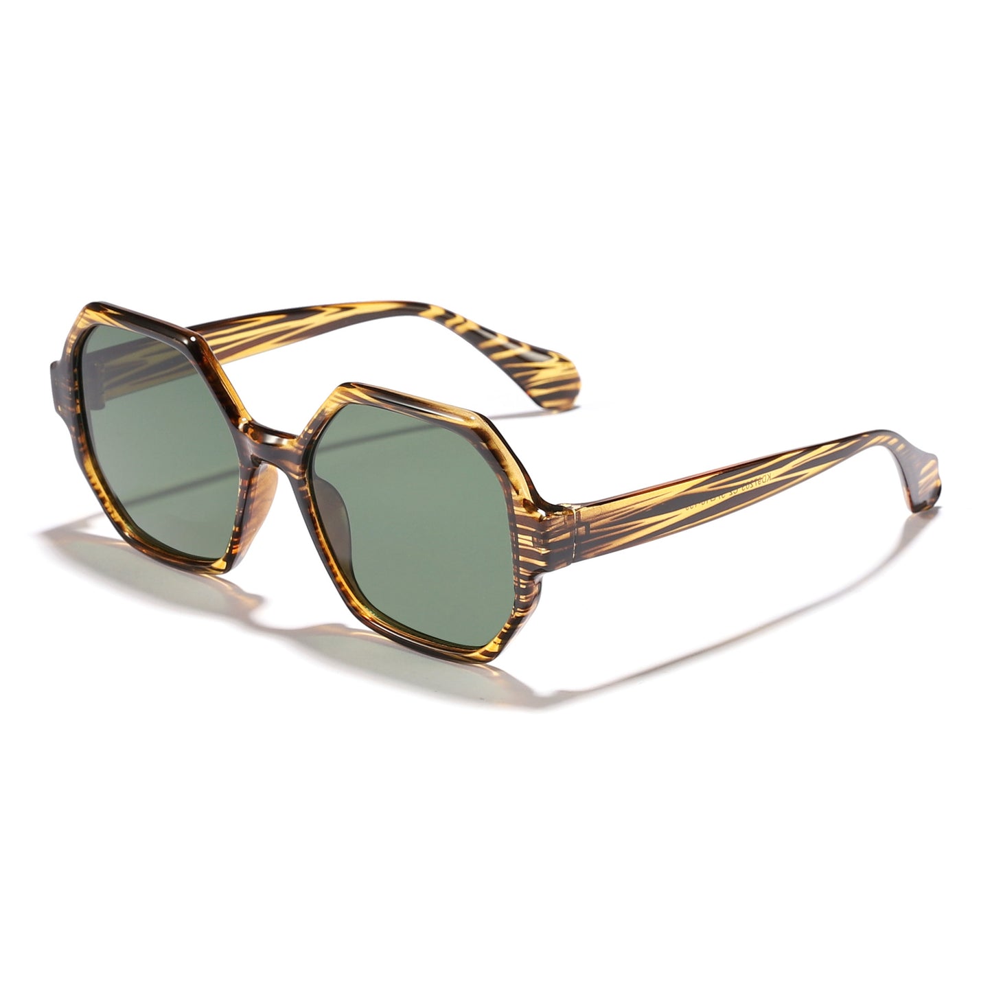 Damen modische Sonnenbrille mit hexagonalem Rahmen und UV-Schutz Brehn