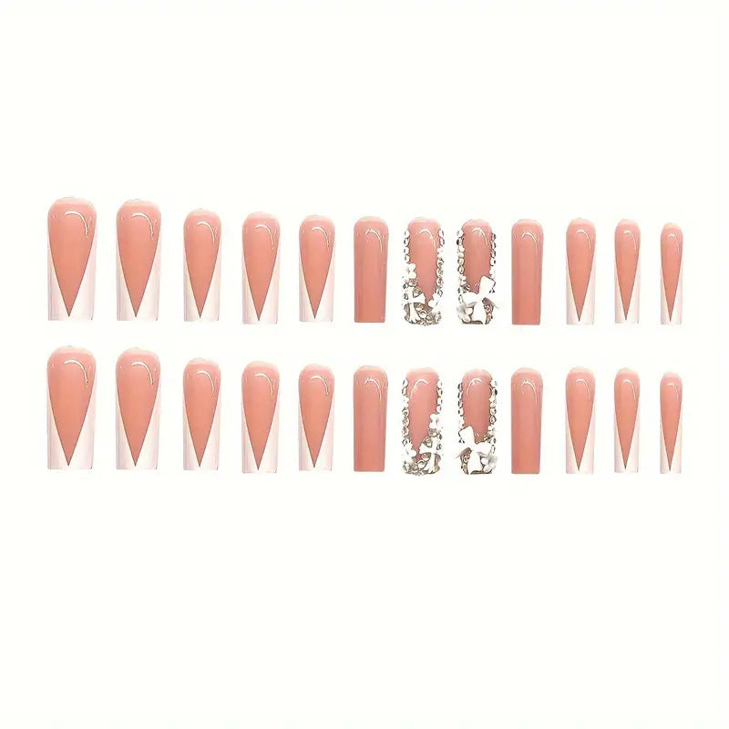Glamouröse Lange Stiletto Druck-Nagelset Brehn