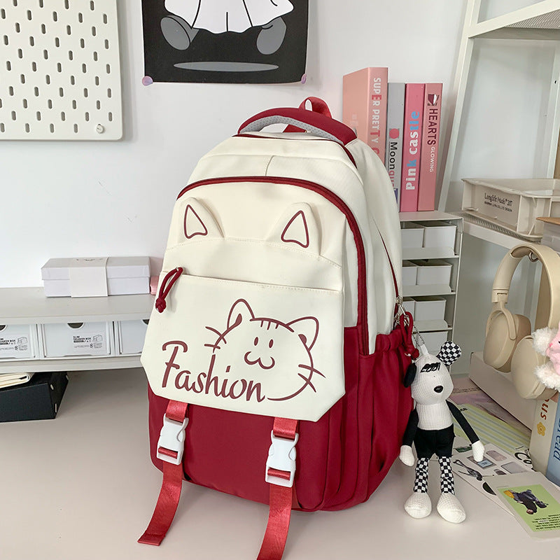Rucksack mit Niedlichen Katzenohren und Praktischen Fächern Brehn