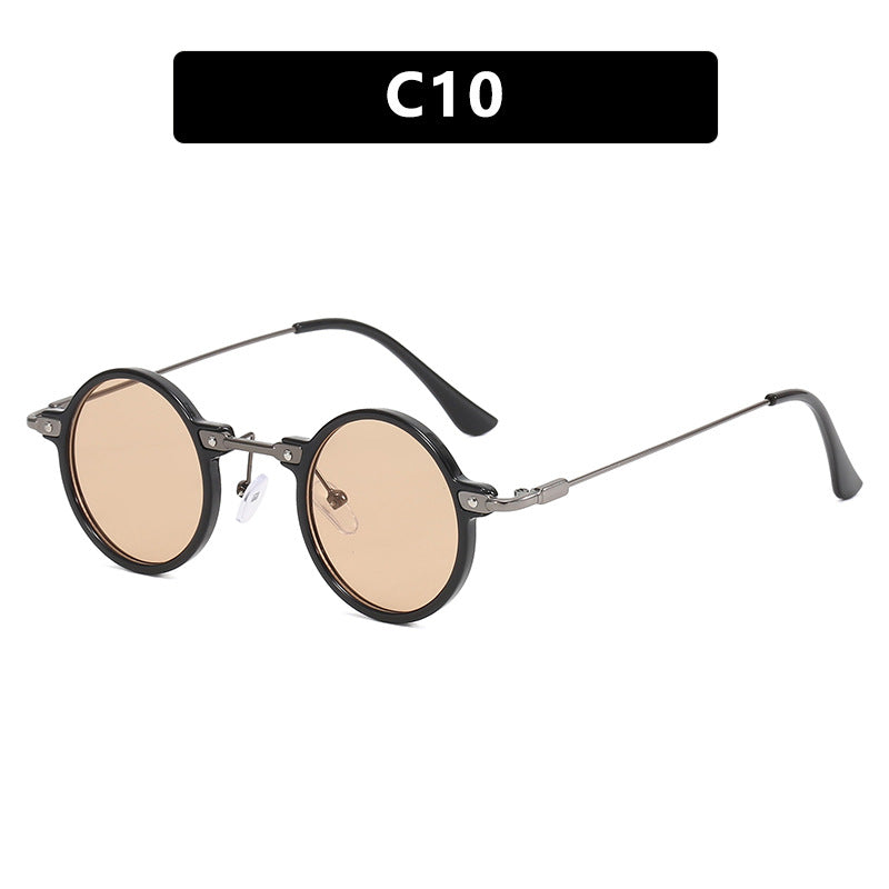 Damen modische runde Sonnenbrille mit stylischem Metallrahmen und polarisierenden Gläsern Brehn