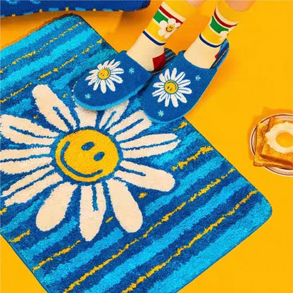 Florale schildkrötenförmige Badematte