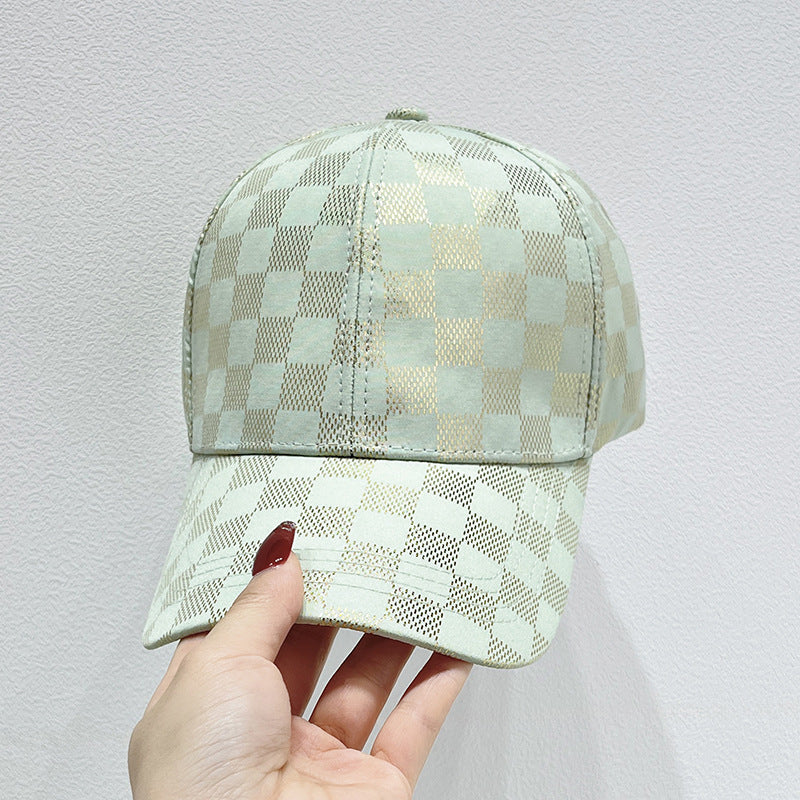 Damen Mesh Karo Baseball Cap Brehn