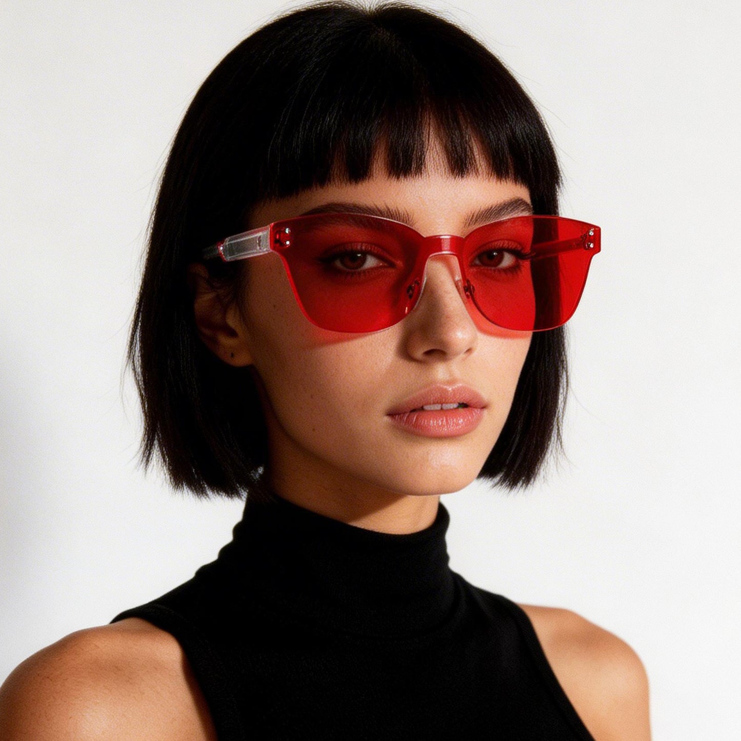 Damen Modesonnenbrille mit einzigartigem transparenten Rahmen Brehn
