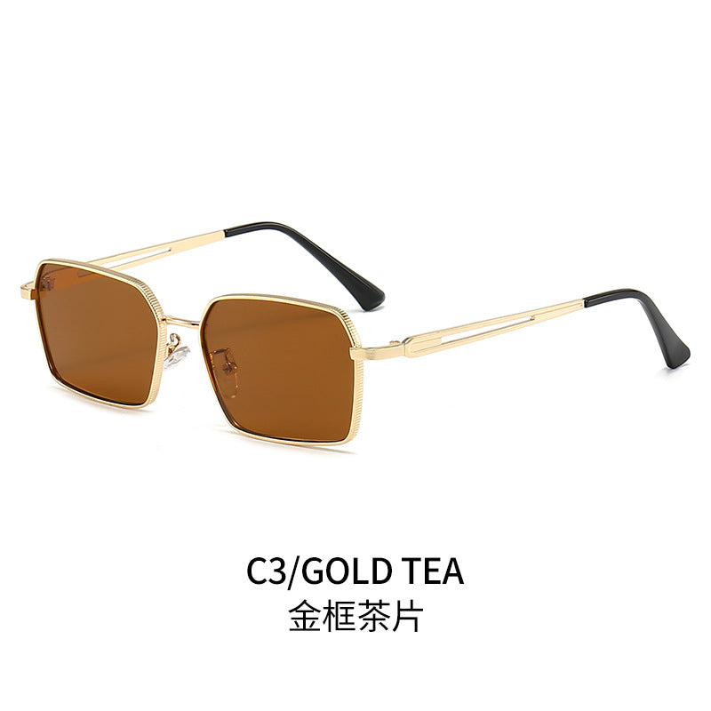Damen quadratische Sonnenbrille mit minimalistischen Metallakzenten Brehn