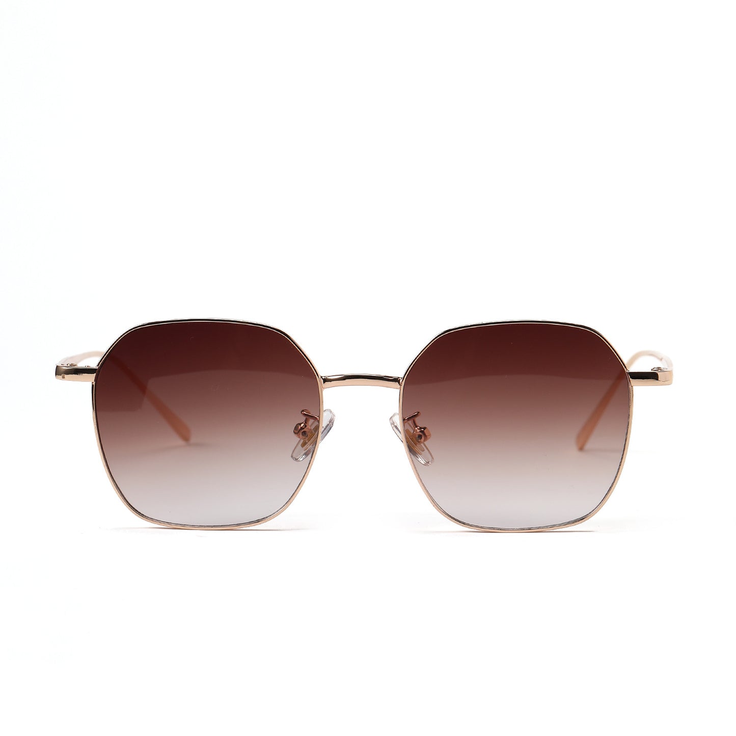 Damen geometrische Sonnenbrille mit modernem Metallrahmen Brehn