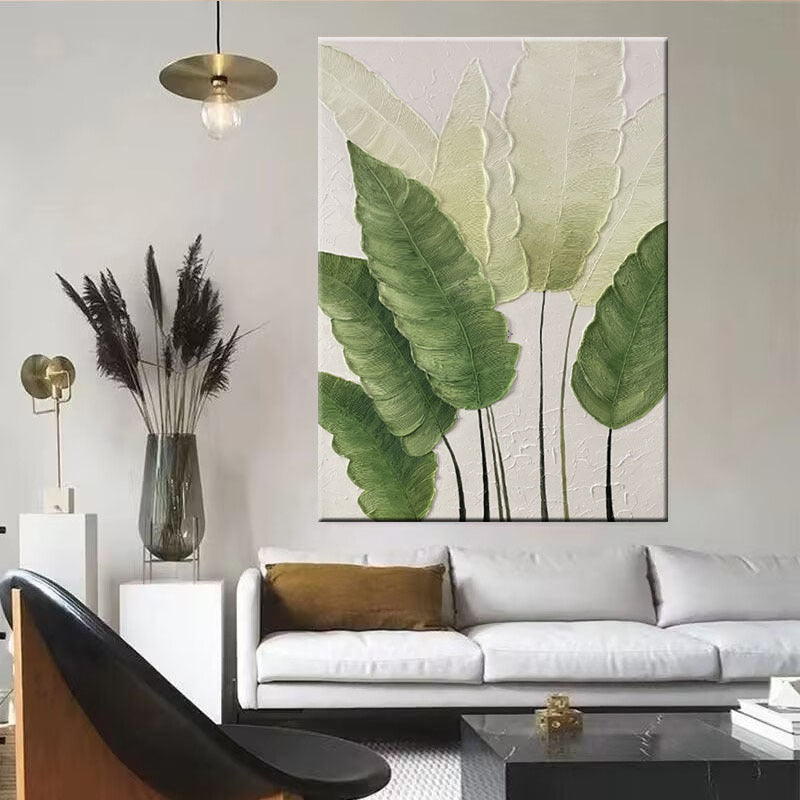 Strukturierte Blattrelief-Wandkunst