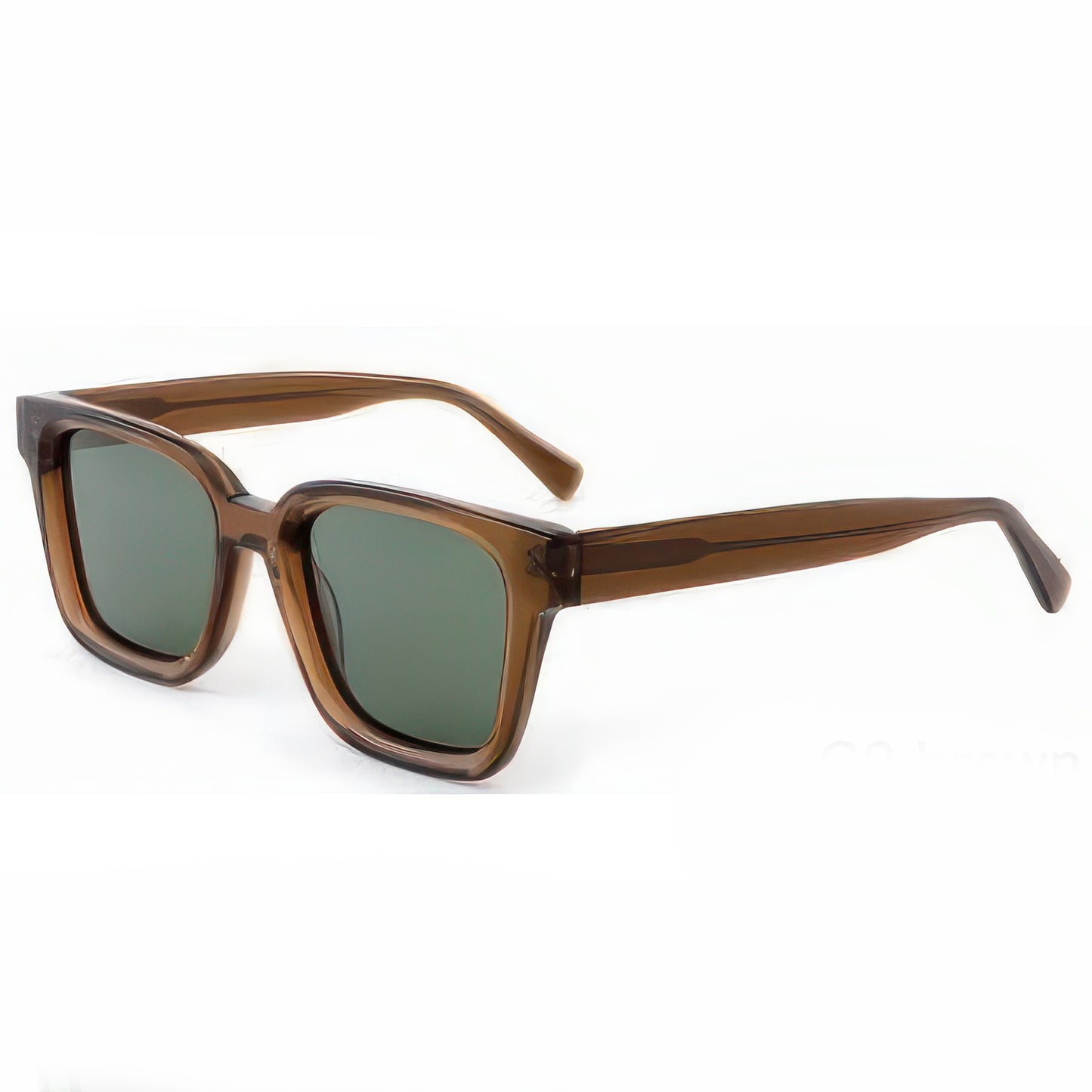 Damen modische quadratische Sonnenbrille mit transparentem Kunststoffrahmen und polarisierten Gläsern Brehn