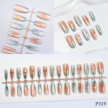Künstlerisches dekoratives Press-On-Nagelset Brehn