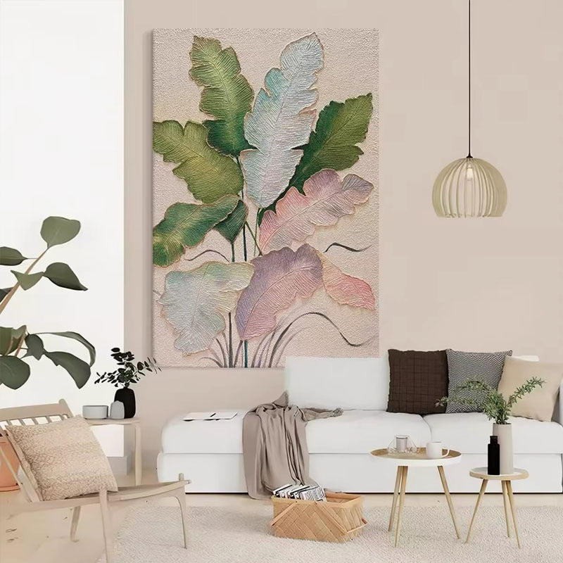 Texturiertes Botanisches Blatt Leinwandkunst