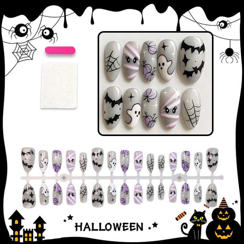 Kunstnagelset mit gruseligen Halloween-Motiven Brehn