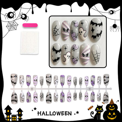 Kunstnagelset mit gruseligen Halloween-Motiven Brehn