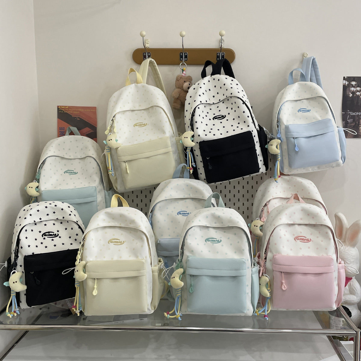 Stylische bedruckte Rucksack mit lustigen Charakterakzenten Brehn