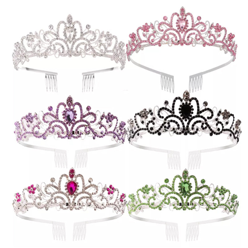 Damen Funkelnde Kristall-Tiara mit filigranem Design Brehn