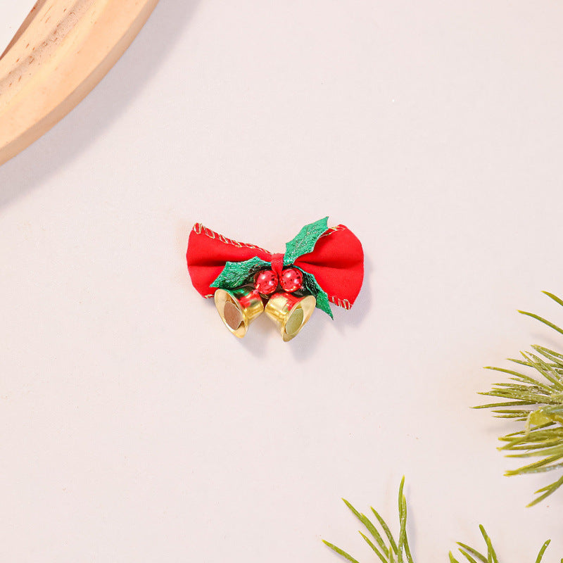 Festliche Haarschleife mit Glocken und Weihnachtsmotiv Brehn