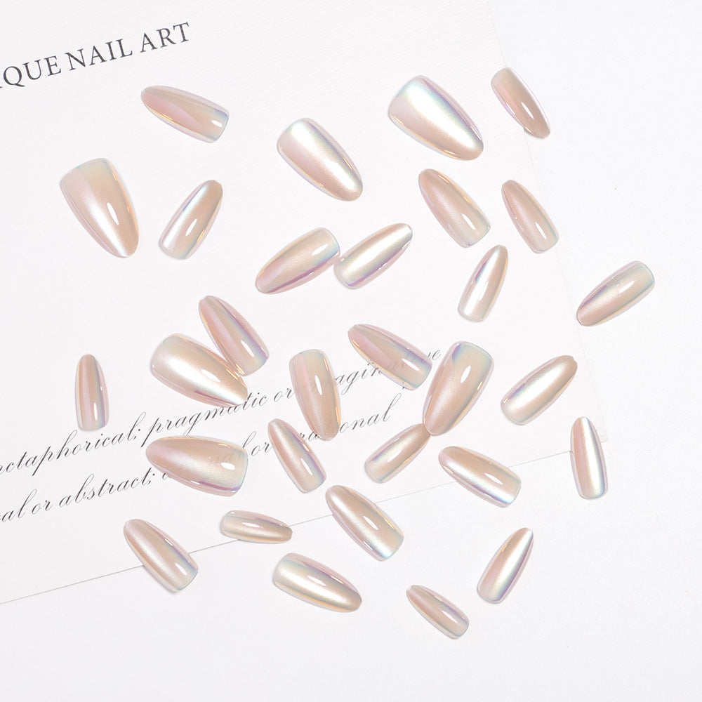 Iridescent Glossy Press-On Nail Set Brehn