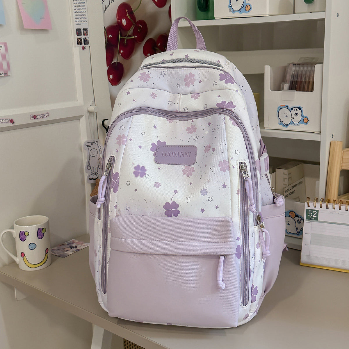 Stylische Blumenmuster Studententasche Brehn