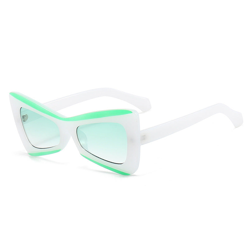 Damen Modische Cat-Eye-Sonnenbrille mit breitem Rahmen Brehn
