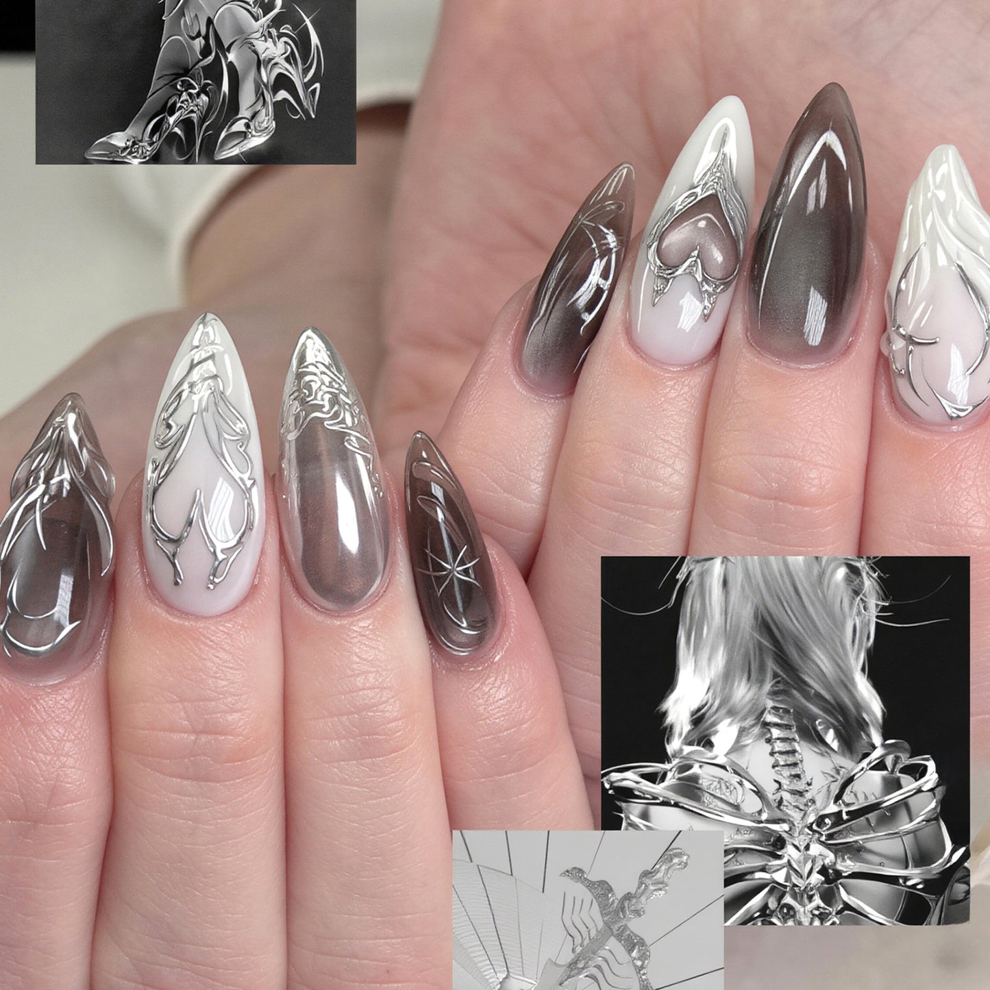 Künstlerische Lange Stiletto Nagel Kunst Tipps Brehn