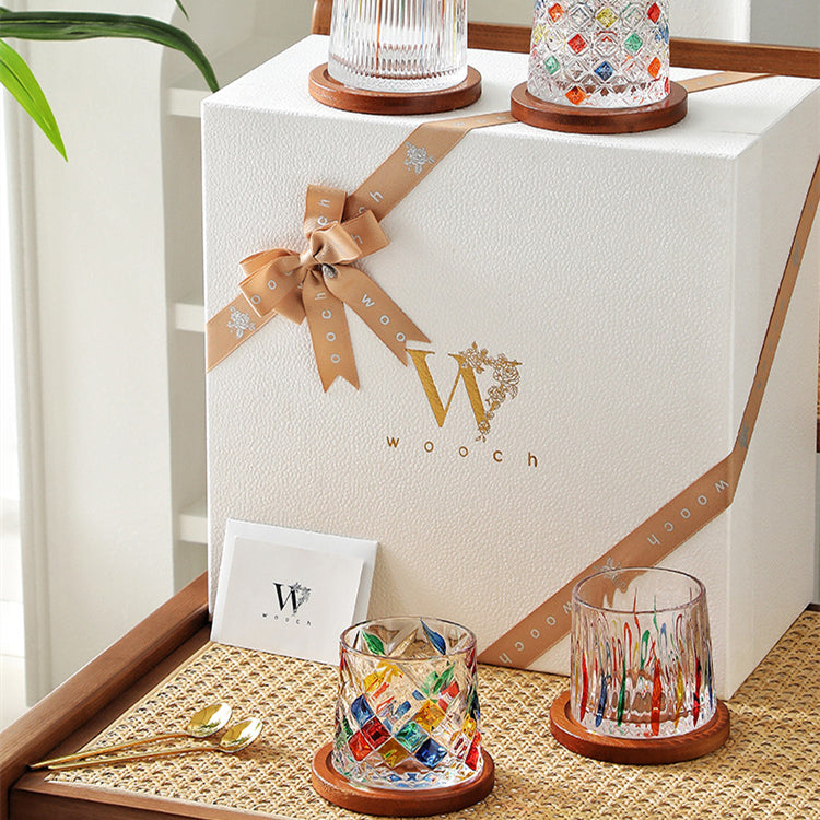 Rotierendes Multi-Color-Glas für Whiskey mit Geschenkbox | Brehn