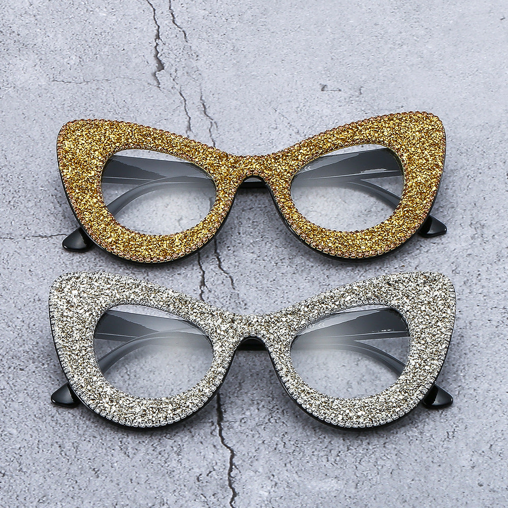 Damen Glamouröse Cat-Eye Sonnenbrille mit Strassverzierung Brehn