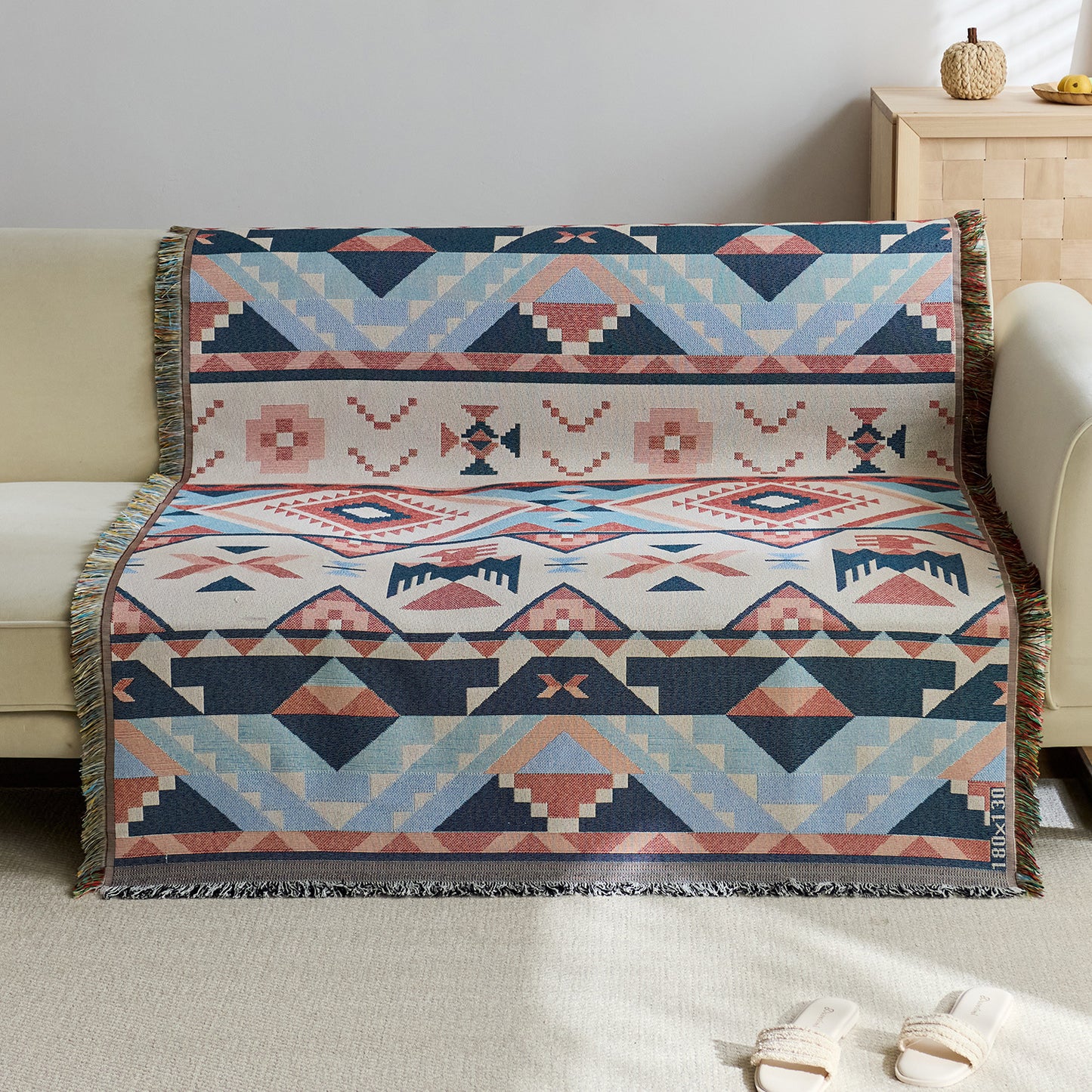Vintage-Style Dekorative Jacquard-Wurfdecke