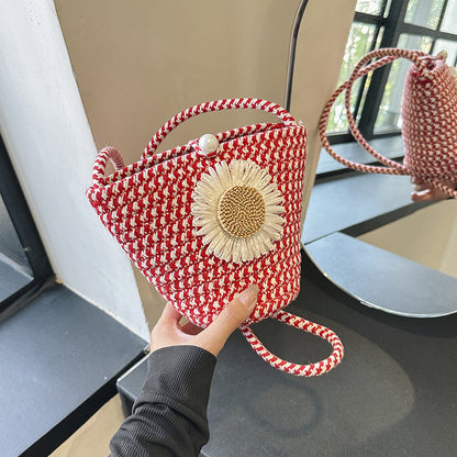 Blumenakzent Handgefertigte Schultertasche