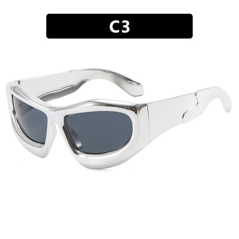 Damen sportliche Sonnenbrille mit schützendem UV-Filter und dickem Rahmen Brehn