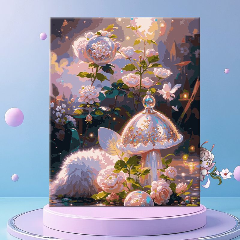 Verspielt Florale Fantasie Leinwand Wanddekoration Brehn