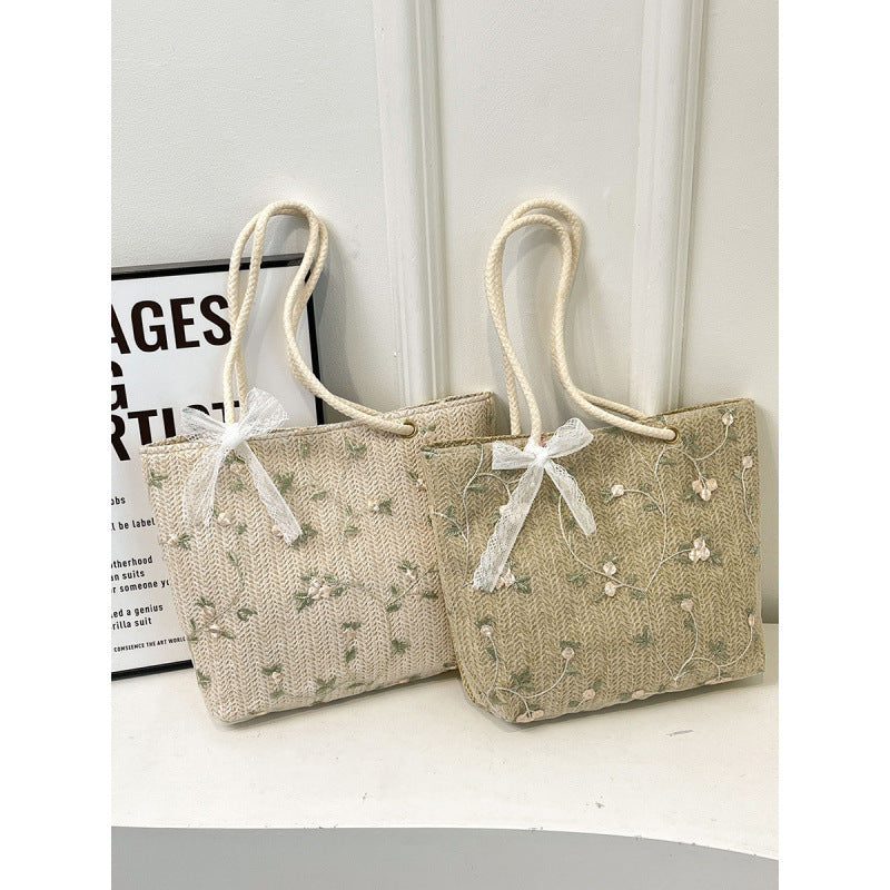 WoBestickte Strohtasche Brehn