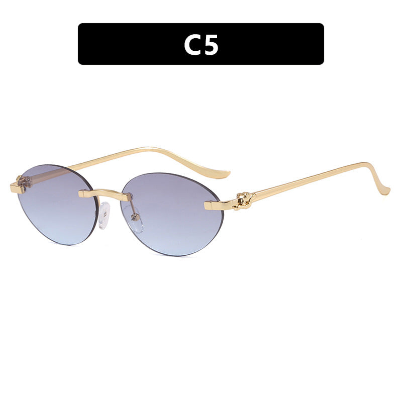 Damen elegante ovale Sonnenbrille mit goldenen Akzenten Brehn