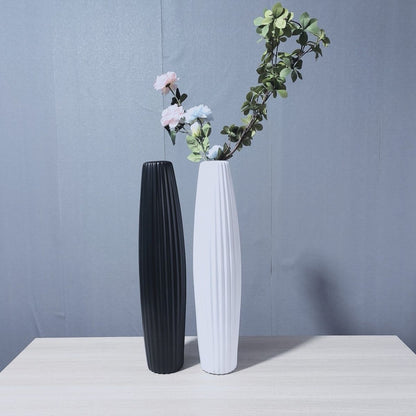 Elegante große dekorative gerippte Vase Brehn