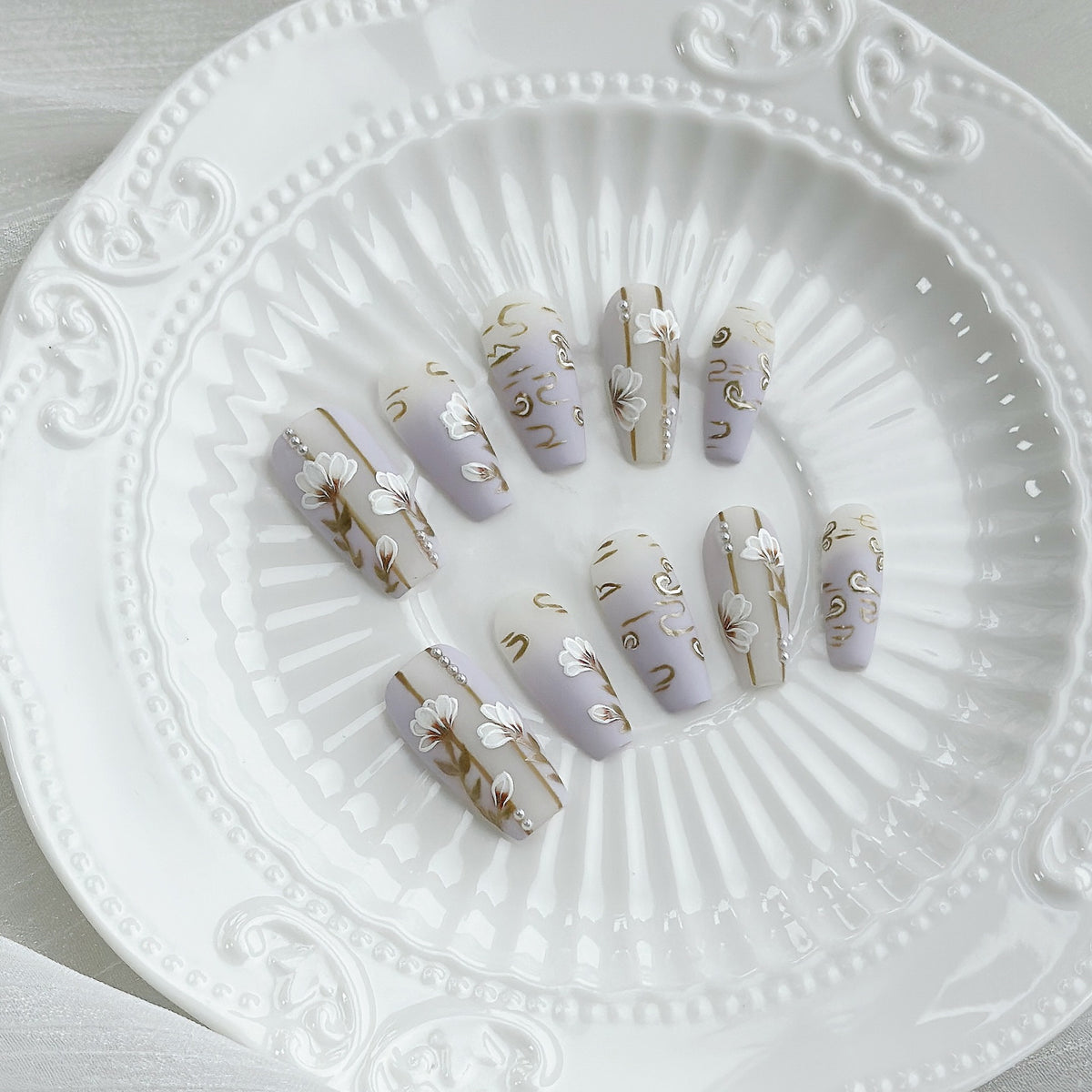 Dekorative Blumen Nagelaufkleber mit mattem Finish