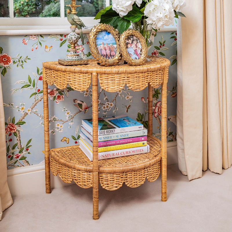 Runder Korbtisch im Vintage-Stil Brehn