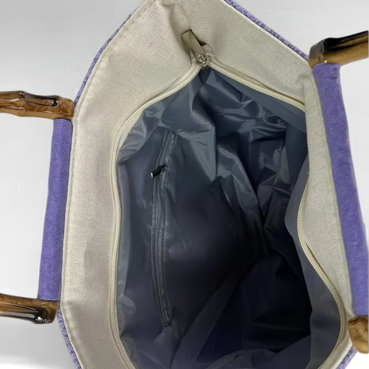 Elegante Baumwolltasche mit Bambusgriffen Brehn