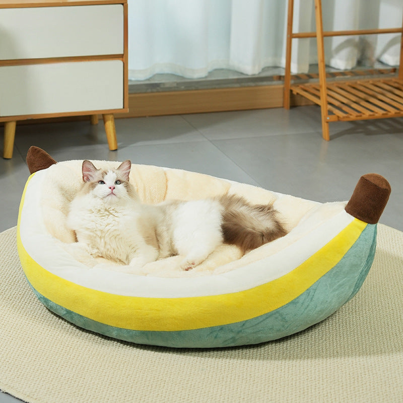 Bananenförmiges Plüsch-Hundebett