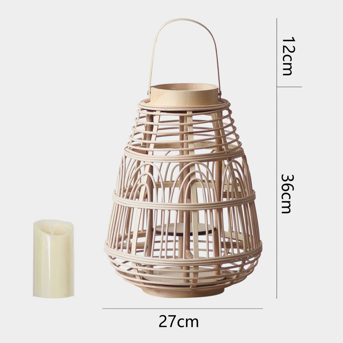 Handgefertigte Rattan-Laterne Brehn
