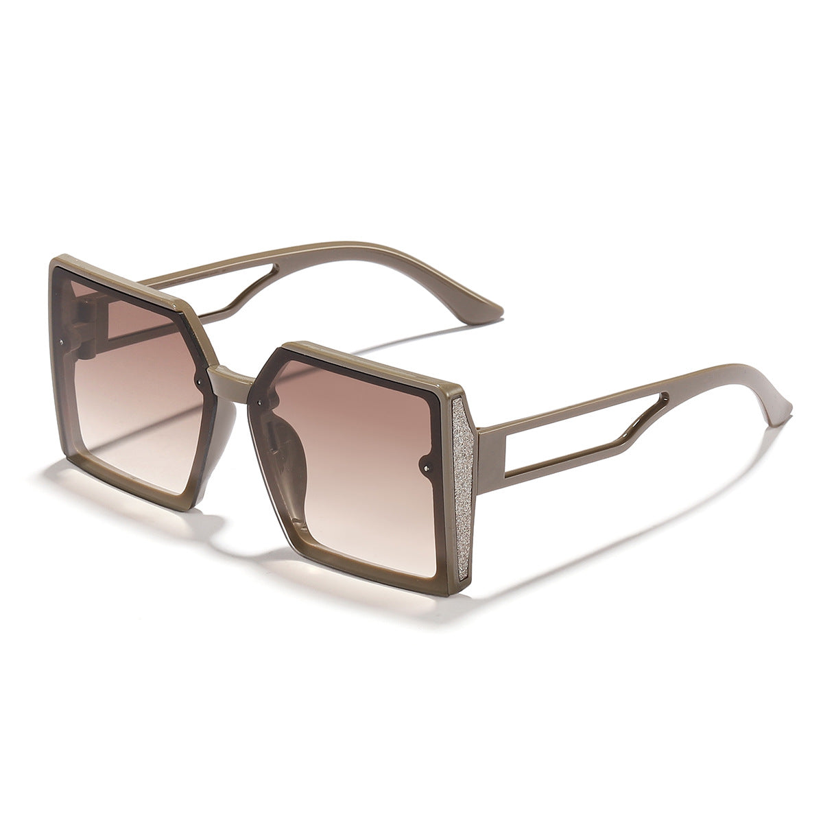 Damen Sonnenbrille mit einzigartigem quadratischem Rahmen und funkelndem Akzent Brehn