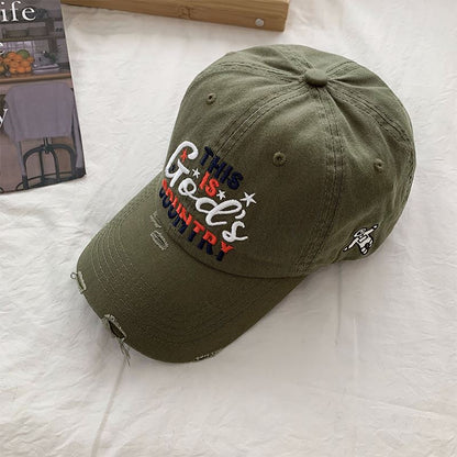 Männer's Distressed Bestickte Baseballmütze Brehn
