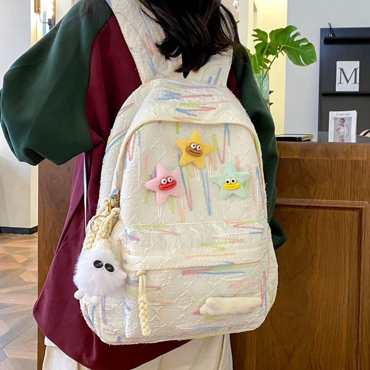 Rucksack Aus Hochwertigem, Farbenfrohem Material mit Verspielten Applikationen Brehn