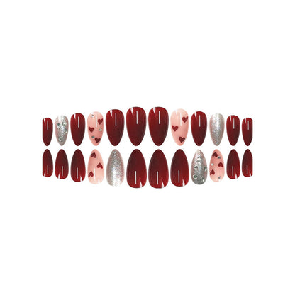 Romantisches Herz-Themen Press-On Nagel Set Brehn
