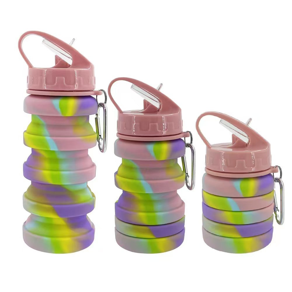 Damen Faltbare Silikon Trinkflasche mit Karabiner Brehn